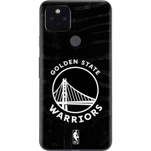 NBA Golden State Warriors Black Animal Print Google Pixel 5a Skin